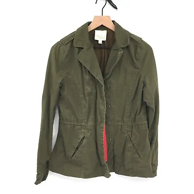 Olive & Oak Army Field Full Zip Jacket Blazer Military Olive Green Coat S Womens • $34.20