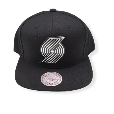 $34.99 • Buy Mitchell & Ness Portland Trail Blazers Black & Silver Adjustable Snapback Hat