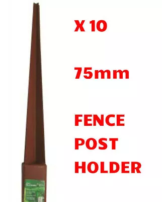 X10 3  Fence Post Spike Holder 75mm Metal Holders Stakes Garden Gate • £55.99