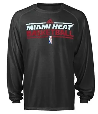 Adidas Miami Heat Men's Black Long Sleeve 14 Practice Climalite Shirt (XX-Large) • $19.95