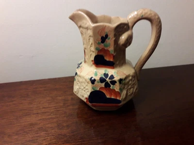 £15 • Buy  Early Victorian   Gaudy   Ware  Embossed & Handpainted Jug With Serpent Handle.