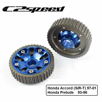 2PCS Aluminum Adjustable Cam Gear Pulley For 93-01 Honda Prelude DOHC VTEC H22A1 • $49.98