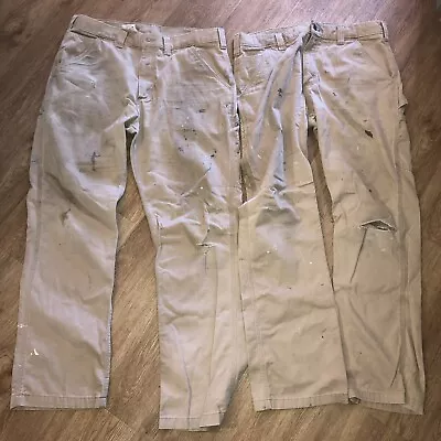 Carhartt Carpenters Pants 36 X 32 Relaxed Workwear Trashed Holes Stains Lot Of 2 • $18.88