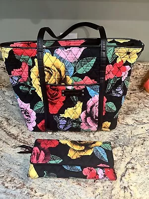 Vera Bradley Havana Rose Shoulder/Tote Bag & Wallet - Never Used • $49.99