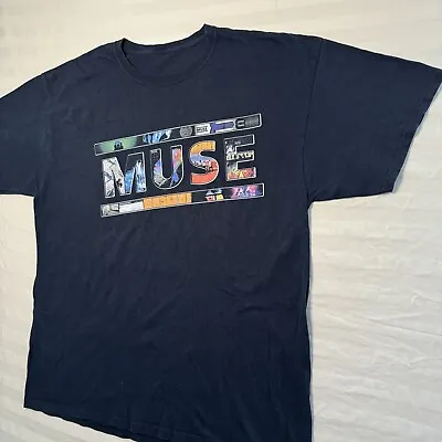 Muse T-Shirt Mens XXL Black Band Tee Spell-Out Logo • $15.95