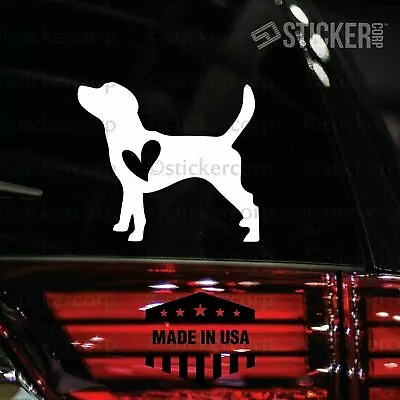 I LOVE MY BEAGLE DOG CAR DECAL [ Vinyl Accent Sticker For Cars Laptop Journal]  • $10.49