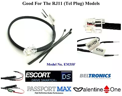 $9 • Buy 1 Mirror Wire+Fuse For Escort, Bel,V1,Uniden,radenso & RJ11 Model Radar Detector
