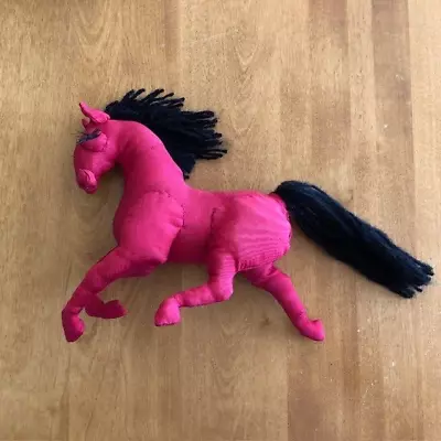 VINTAGE Audrey Schulz Soft Sculpture Red Black Horse 8  1987 Freestanding Art • $75.99