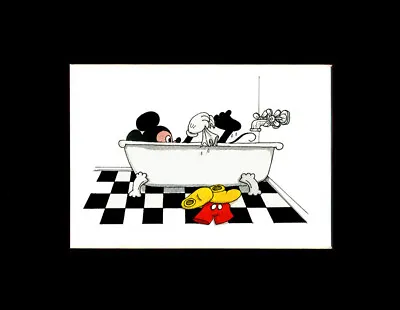 Humorous Bathroom Print Of Disney’s Mickey In The Bathtub • $15