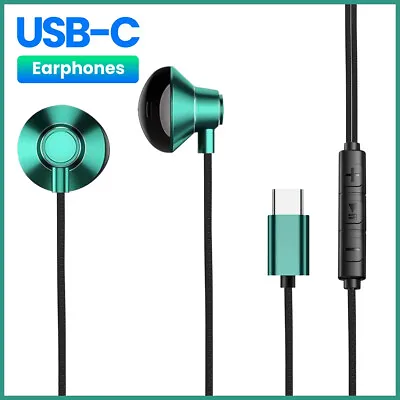 Green HIFI Stereo USB Type-c Wired Earbuds Headset In-Ear Earphone Headphone Lot • $42