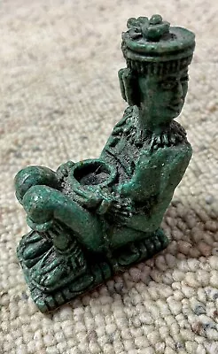 Chacmool Crushed Stone Malachite Aztec Mayan Mexico Statue Figurine Vintage • $35