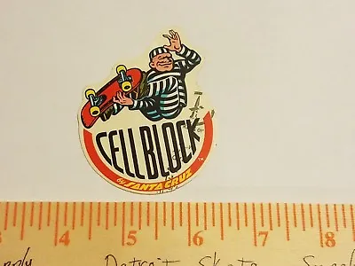 VTG 80's SANTA CRUZ CELL BLOCK RAILS ERROR MISPRINT NOS SKATEBOARD DECK STICKER • $68.99