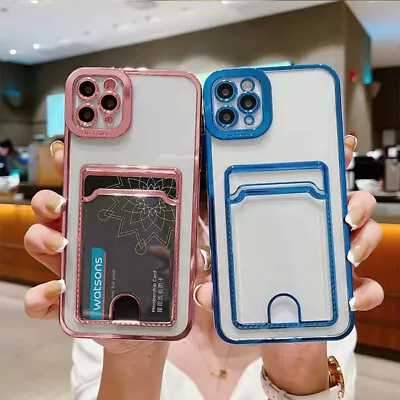 $8.89 • Buy Case For IPhone 15 14 13 12 11 Pro Max X XS XR 6 7 8 Plus Card Slot Holder Cover