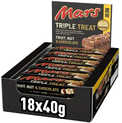 Mars Triple Treat Fruit & Nut Chocolate Bars Full Box 18 X 40gm Free Delivery • £11.49