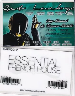 GET LUCKY Daft Punk Guy Manuel De Homen Christo Drivers License Fake Id Card  • $8.96