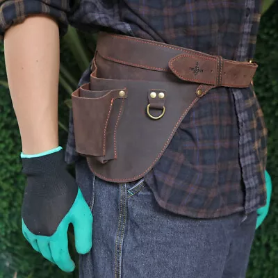 TOURBON Leather Workshop Tool Carry Organizer Holster Garden Florists Belt Pouch • $32.39