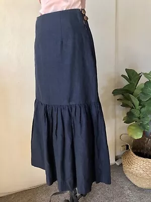 $28 • Buy GORMAN Navy Maxi Linen Skirt, Winter 17, Near Perfect Condition Size 6