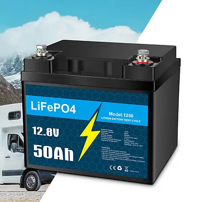 12V 50Ah Lithium LiFePO4 Battery With 50A BMS Perfect For Marine Trolling Motor • $127.99