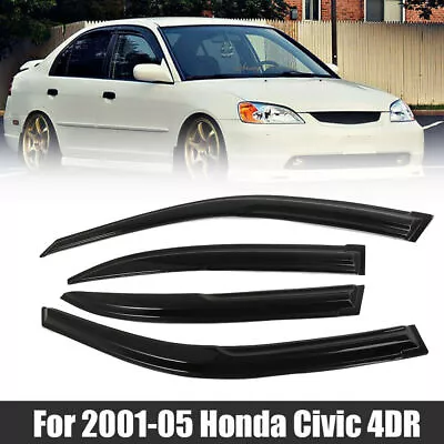 Fits Honda Civic 2001-2005 Side Window Vent Visor Sun Rain Deflector Guard • $27.99