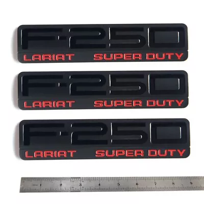 $50.99 • Buy 2PCS Red Black F-250 Lariat Super Duty Side Fender Emblems Badge 5C3Z-16720-VA
