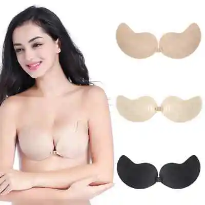 £3.49 • Buy Silicone Strapless Push Up Bra Backless Self Adhesive Invisible Lace Stick On GB