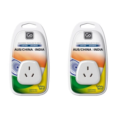 $26 • Buy 2x Go Travel 3 Pin Plug Wall Power Outlet Socket AUS/NZ/CHINA To INDIA Adapter
