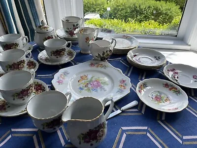 £15 • Buy Vintage Tea Cups Saucers Cake Plate Milk Jugs Side Plates Colclough Gladstone Et