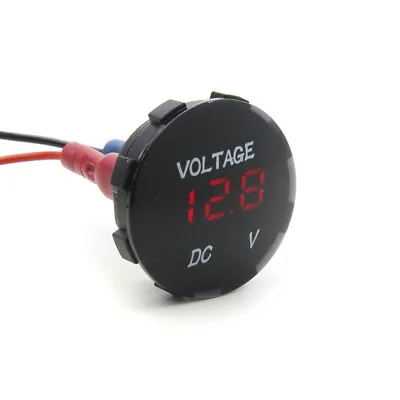 Red LED Voltmeter Round Battery Display Solar Monitor Camper Van Motorbike 12v • £9.99