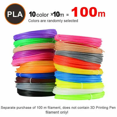 100M 10 Colours 3D Pen Filament PLA 1.75mm Plastic Rubber Printing Filaments AU • $12.99