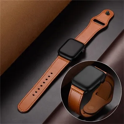 $11.99 • Buy For Apple Watch Band Leather Strap IWatch Series 6 5 4 3 2 38mm 40mm 42mm 44mm 