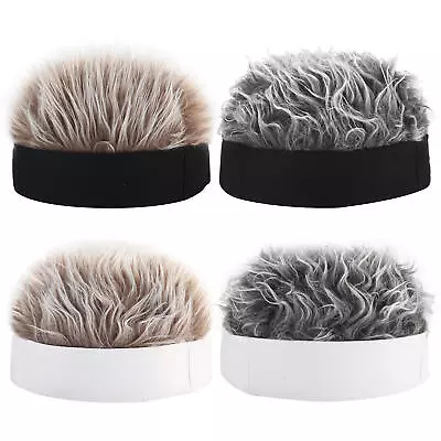 Visor Hair Wig Soft Beanie Wig With Spiked Fake Hair Wig Attached For Men • $9.06