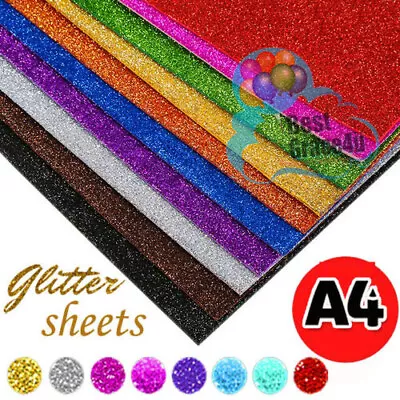 £1.99 • Buy A4 Glitter Card Coloured Premium Quality Low Non Shed 250gsm Crafts Mixed