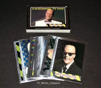 MAX HEADROOM © 1986 Topps Complete 44 Card Set ~ 33 Cards & 11 Silver Foils • $9.95