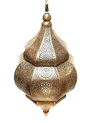 Moroccan Lamp Pendant Metal Ceiling Light Hanging Lantern Lamp Zenda Imports • $120