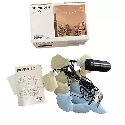 Ikea Solvinden LED Outdoor String Lights Blue Cream Seashells 505.146.48 • $19.99