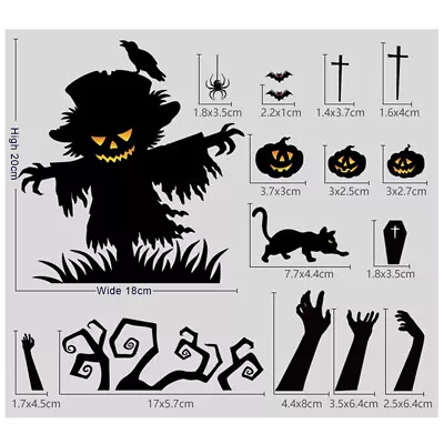 Halloween Party Window Sticker Gel Vinyl Decals Spooky Haunted House Decoration • £2.99