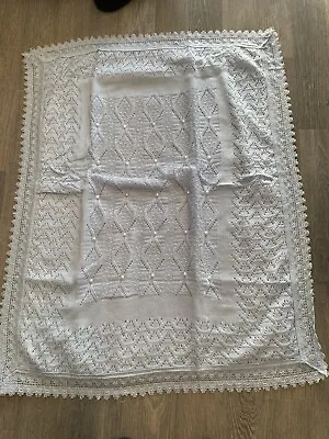 Baby Boys Pearl Deluxe Fine Knitted Quilt Backing Blanket Cot Pram Winter New • £12.50