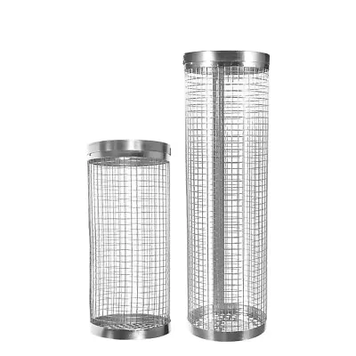 Hot Rolling BBQ Basket BBQ Multifunctional Round Stainless Steel Mesh Cylinder • $12.32