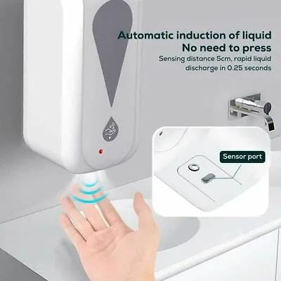 £14.95 • Buy 1000ml Hands Free Sensor Soap Dispenser Liquid Sanitizer IR Sensor Automatic USB