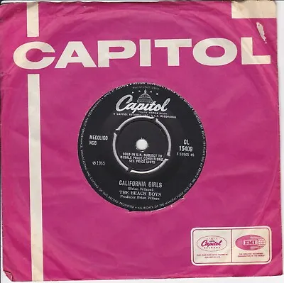 The Beach Boys - California Girls - U.k. 7  45 Vinyl Record - 1965 Capitol • $15.95