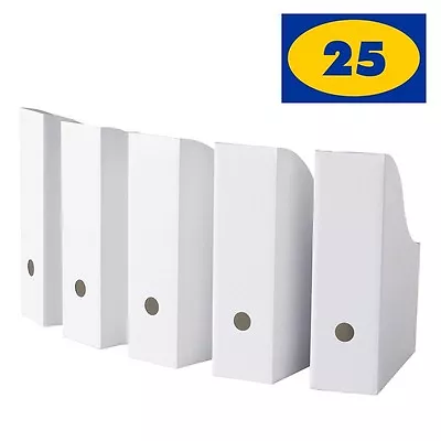 IKEA Flyt White Magazine File Holders Pack Of 25 - Corrugated Paper Organizer • $49.88