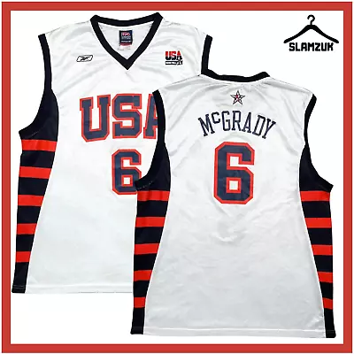 United States Basketball Jersey Reebok XL USA FIBA Olympic Kit Athens 2004 EC1 • £39.99