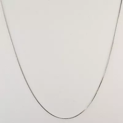 $79.99 • Buy 10k White Gold .6mm Adjustable 16-20 Inch Box Pendant Chain