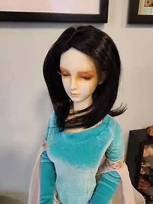 BJD Black Shag Wig Size 8/9 SD • $8