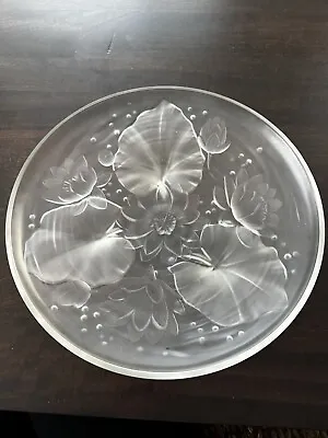 Vintage Verlys Glass Frosted Water Lily Bowl 1930 • $250