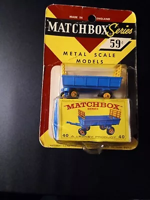 Matchbox Fred Bronner #40C Hay Trailer In Blister Pack • $145