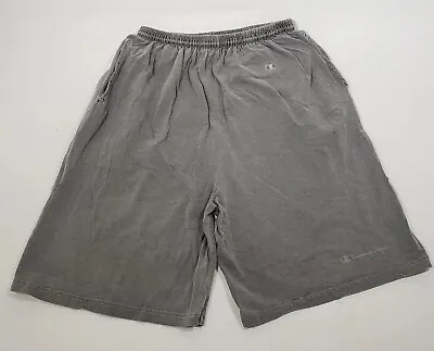 $16.99 • Buy Vintage Champion Embroidered Cotton Athletic Sweat Shorts Mens Gray (Large) 90s
