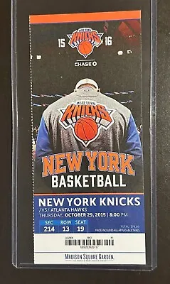 2015-16 New York Knicks NBA Official Mint Ticket Stubs - Pick Any Game! • $9.99