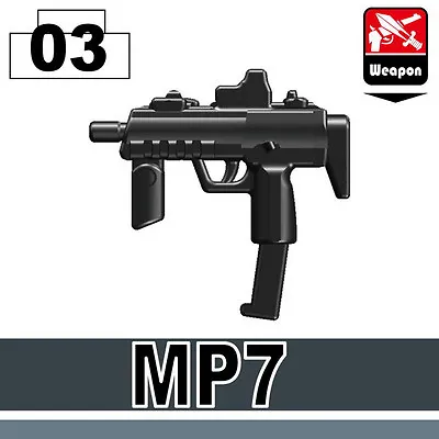 MP7 Black Machine Pistol SMG Compatible W/toy Brick Minifigures Army SWAT • $1