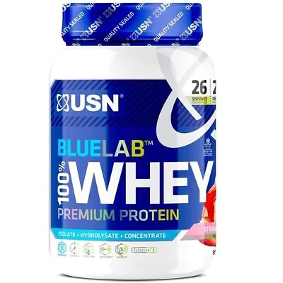 £34.99 • Buy USN Blue Lab Whey Protein Powder Shake Strawberry 908g 26 Servings DATED 06/23